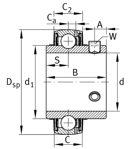 UC217-52 Radial Insert Ball Bearing drawing UC217-52 Radial Insert Ball Bearing drawing